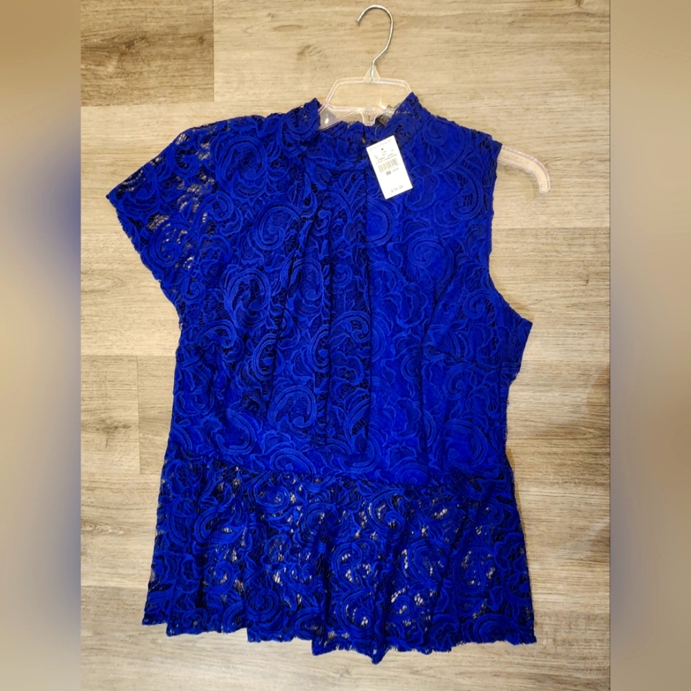 NWT Ashley Stewart royal blue-Lace Ruffle Sodal